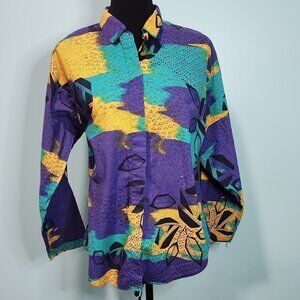 Vintage New Fashion Size Medium Abstract Blouse
